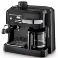 Combination Drip Coffee, Cappuccino and Espresso Machine with Programmable Timer - Black